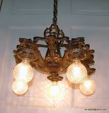 Restored Old 1920 30 S Vintage Cast Iron Hanging Ceiling Light Fixture Antique Chandelier Lighting Antique Lighting Hanging Ceiling Lights Simple Chandelier