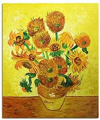Diese kleinen sonnenblumen ohrstecker sind der perfekte akzent, wenn sie kunst lieben! Amazon De Fokenzary Olgemalde Auf Leinwand Motiv Vincent Van Gogh Klassische Sonnenblumen Wanddekoration Gerahmt Aufhangfertig 24x32in