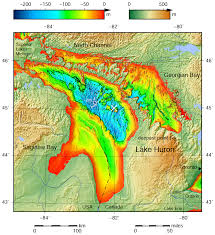 File Lake Huron Bathymetry Map Png Wikimedia Commons