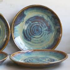 Ceramic Dinnerware Dishes Rustic Earthy Glaze Handmade Set Of Six Rustic Stoneware Plates Green And Brown Pottery Dinner Plates Rustic Pottery Ceramic Dinnerware Rustic Ceramics