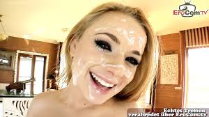 Blowgang Bitch get Huge Cum Facial: German Babe Porn by EroCom