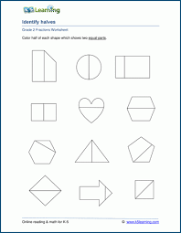 Grade 2 Fractions Worksheet On Halves Fractions Worksheets Worksheets Fractions