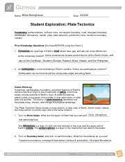 This pdf book incorporate gas laws webquest answer key document. Plate Tectonic Gizmo Doc Name Emmalia Miller Date Student Exploration Plate Tectonics Vocabulary Collisional Boundary Convergent Boundary Crust Course Hero
