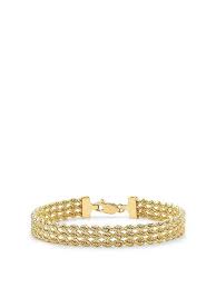 Love Gold 9ct Gold Triple Layer Rope Chain Bracelet Littlewoods Com