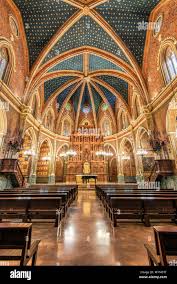 Iglesia de San Pedro church with its ornate ceiling covered in gold stars,  Teruel, Aragon, Spain Stock Photo