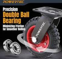 POWERTEC 8 in. Swivel Plate Caster Wheels, Heavy-Duty ...