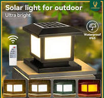 Timed LED Solar Pillar Light Waterproof Solar Lights Outdoor Remote Control  Garden Sunlight for Fence Pathway Outdoor Decor Lamp - AliExpress