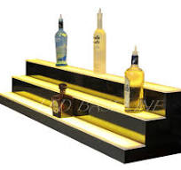54" COLOR Changing 3 Step Display Glass Bottle Glorifier