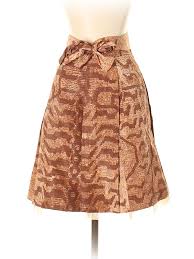 Details About Miu Miu Women Brown Silk Skirt 42 Italian