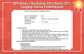 Download Rpp Kelas 1 K13 Revisi 2017 Guru Ilmu Sosial