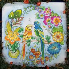 Loving This Finished Johanna Basfors Colouring Book Page Which Has Been Coloured In By Bastelfro Johanna Basford Coloring Book Chameleon Color Coloring Books