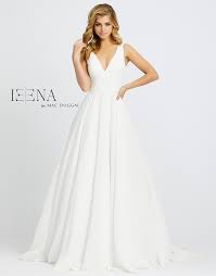 Gorgeous prom gowns featuring sequins and beads, elegant lace, romantic florals, and daring styles. 55272i Ieena For Mac Duggal Plain Wedding Dress Classic Wedding Dress Wedding Dresses
