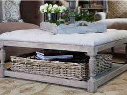 I love the idea of using a large tufted ottoman as a coffee table. Love This Coffee Table With Basket Storage Decoracion De Muebles Menaje Del Hogar Muebles