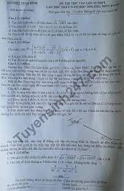 Mưa lớn khiến nhiều thí sinh bị ướt, nhà trường 'xuất kho' tặng đồng phục mới 26 phút trước. Ä'á» Thi Thá»­ Vao Lá»›p 10 Mon Toan NÄƒm 2021 Sá»Ÿ Gd Ninh Binh Láº§n 1