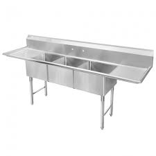3 Compartment Sink 2 Drain Boards Gsw