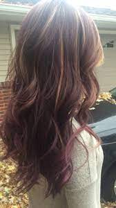 Plum With Caramel Highlights Hair Beauty Pretty Hair Color Hair Trends