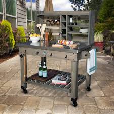 New Rolling Outdoor Kitchen Grill Prep Work Station Mobile Serving Cart Outdoor Kitchen Grill Outdoor Kitchen Island Outdoor Kitchen