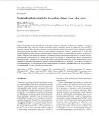 We did not find results for: Pdf Statistical Methods Suitable For Analysis Of Plant Tissue Culture Data