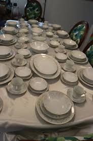 Sold At Auction: Noritake Ivory China 7007 Levine Service For Six Including  Luncheon Plates, Cups With Saucers, Teapot, Creamer And Sugar Bowl., ***No  In House Shipping***