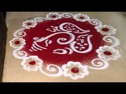 How To Make Easy Rangoli Ganesha In 5 Minutes Youtube Small Rangoli Design Easy Rangoli Designs Simple Rangoli