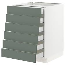 Sektion Maximera Base Cabinet 6 Fronts 6 Low Drawers White Bodarp Gray Green 24x24x30 Ikea Base Cabinets Kitchen Cabinets Fronts Cabinet Fronts