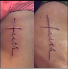 Like What You See Follow Me On Pinterest Joyceejoseph Faith Tattoo On Ribs Faith Tattoo Crosstat Quote Tattoos Girls Faith Tattoo Rib Tattoos Words