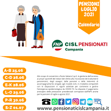 Arrivano le pensioni di luglio 2021.da domani, venerdì 25 giugno, cominceranno il pagamenti dei trattamenti previdenziali da parte di inps e poste italiane. Calendario Pagamento Pensione Di Luglio 2021 Fnp Cisl Campania