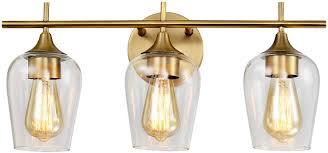 2020 popular 1 trends in lights & lighting with champagne light fixture and 1. Hamilyeah Bathroom Vanity Light Fixture Over Mirror Gold Bathroom Light Fixtures Indoor 3 Light Vanity Lighting Champagne Brass Modern Wall Mount Lighting With Glass Shade Living Room Ul Listed Amazon Com
