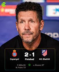 Atlético Madrid begins a La Liga season with a defeat for the first time in  the Diego Simeone era. It hadn't happened since 2009 (3-0 in Málaga, with  Abel in charge). Atlético