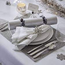 Glass Beaded Placemats Set Of 2 Home Accessories Sale The White Company Christmas Table Linen Christmas Table Decorations Christmas Place Settings