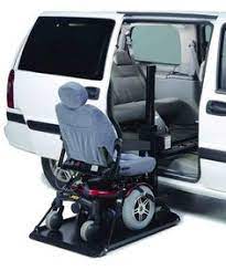 The wheelchair carrier lift with a loading ramp is 48l x 28w. Mobility Lifts