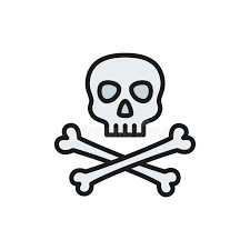 Skull and crossbones coloring page coloring home. Pirate Skull With Crossbones Flat Color Line Icon Stock Vector Illustration Of Color Head 170721882
