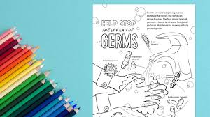 The handwashing coloring book is a fun way for your children of all ages to develop creativity, focus, motor skills, and color recognition. Free Coloring Pages For Cute And Fun Germ Education