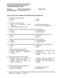 Soal uas manajemen risiko dan asuransi. Soal Uas Sim Pdf