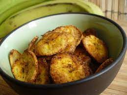Healthy Snack Recipe Spicy Baked Plantain Chips Recipe Healthy Snacks Recipes Spicy Recipes Healthy Snacks