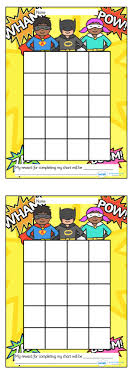 Twinkl Resources Superhero Sticker Stamp Reward Chart