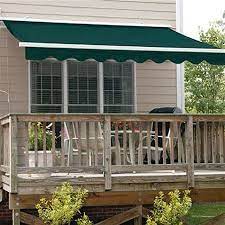 Aleko Retractable Patio Awning 13 X 8 Feet Green Pergola Patio Patio Awning Pergola Shade