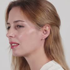 Gold Plated Heart Stud Earrings by Philip Jones Jewellery