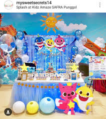 Baby Shark Doo Doo Doo Birthday Dessert Table And Decor Shark Themed Birthday Party Shark Theme Birthday Baby Boy 1st Birthday Party