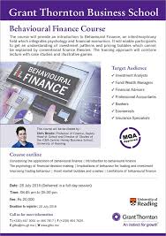 Grant Thornton Business School Behavioural Finance Course Tel 467 3001 465 7817 Adverts Latest Business School Finance School