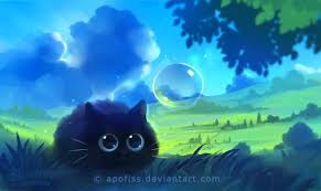 Summer Is Like A Pancake By Apofiss Cat Art Black Cat Art Cats Illustration