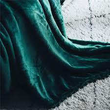 Throw in soft cotton muslin with short fringe at sides. Cozy Soft Fuzzy Throw Blanket For Couch Sofa Bed Dark Green Plush Flannel Nap Blanket 60 X 80 Inch Thickened Warm Fluffy Blanket Twin Dezene Fleece Blanket With Pom Poms Kids Bedding Home