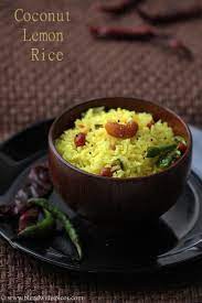 Coconut Lemon Rice Recipe Step By Step Pulihora Recipe Indian Rice Recipes Indian Food Recipes