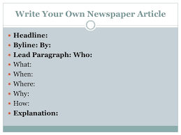 When writing the said report in the newspaper, it is essential that your report must be able to answer these following questions: News Report Below Is An Example Of A Newspaper Article Ppt Download