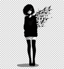 It's a sudden buzz of the scene hair. Anime Drawing Emo Manga Anime Black Hair Chibi Monochrome Png Klipartz