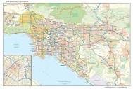 Amazon.com : Los Angeles, California Wall Map, small - 21.5" x ...