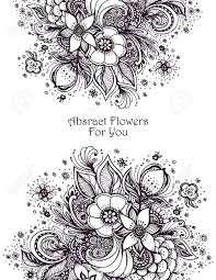 Color online with this game to color the house coloring pages and you will be able to share and to create your own gallery online. Template With Abstract Flowers Bouquet Black On White For Coloring Royalty Free Cliparts Vectors And Stock Illustration Image 85121451