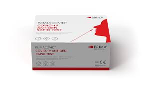 Performed via an oral sample taken from the nose. Covid 19 Antigen Rapid Test Prima Home Test