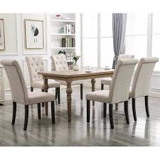 Tufted Fabric Parsons Dining Chairs Set Of 2 39 8 X22 4 X17 5 Upholstered High Back Padded Dining Chairs W Solid Wood Legs Classic Linen Parsons Chair For Ho Linen Dining Chairs Dining Chairs Parsons Dining