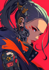 Cyberpunk Female Character' Poster, picture, metal print, paint by Brook  Ethan